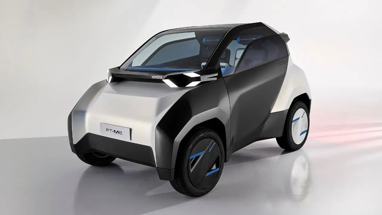 Tiny electric vehicle takes up just half a parking space