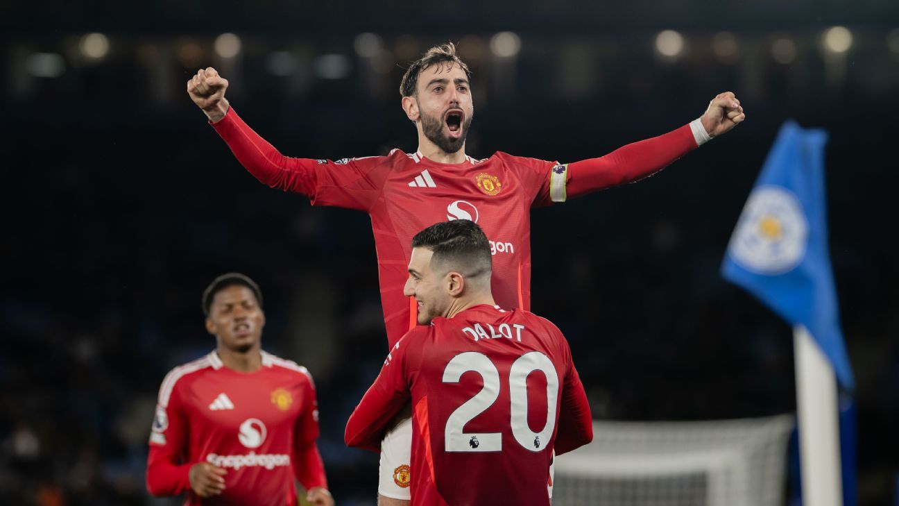 Fernandes central to Man Utd’s much-needed win at Leicester