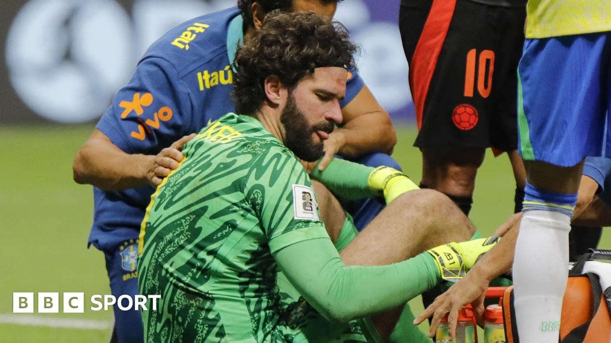 Alisson: Liverpool goalkeeper leaves Brazil camp after ‘suspected concussion’