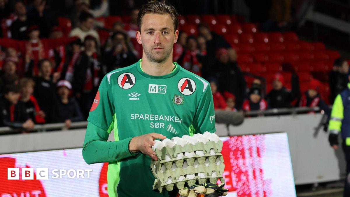 Norwegian club Bryne FK give eggs to goalkeeper as man of the match award