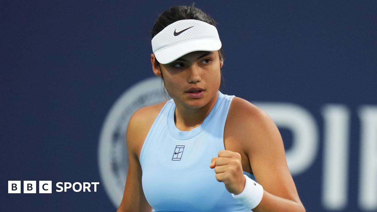 Emma Raducanu reaches Miami Open quarter-finals with dominant win over Amanda Anisimova