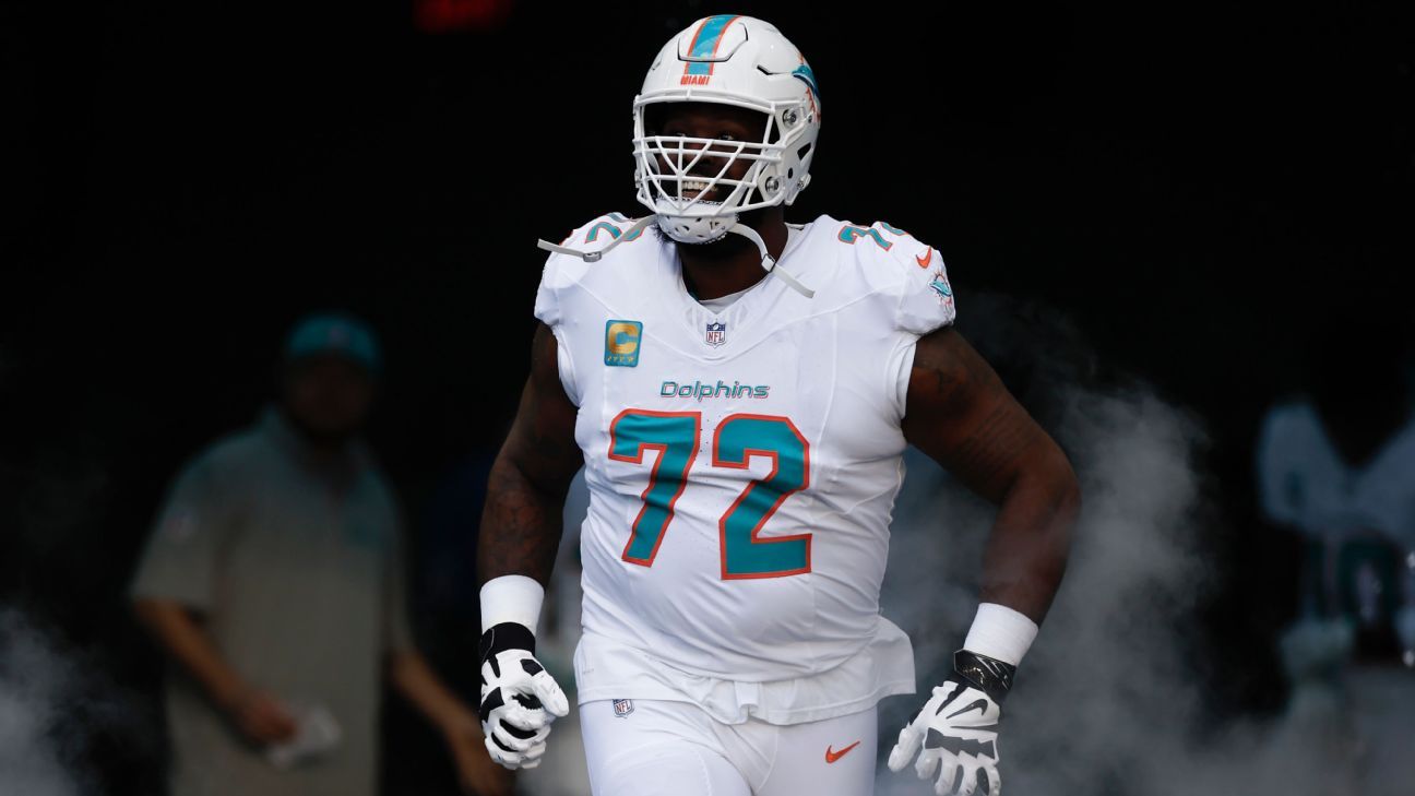 Miami Dolphins lineman Terron Armstead, 33, elects to retire