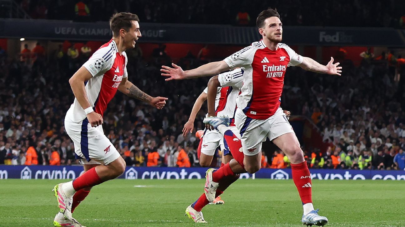 Arsenal vs Real Madrid: Declan Rice ‘speechless’ after ‘magic’ free kicks