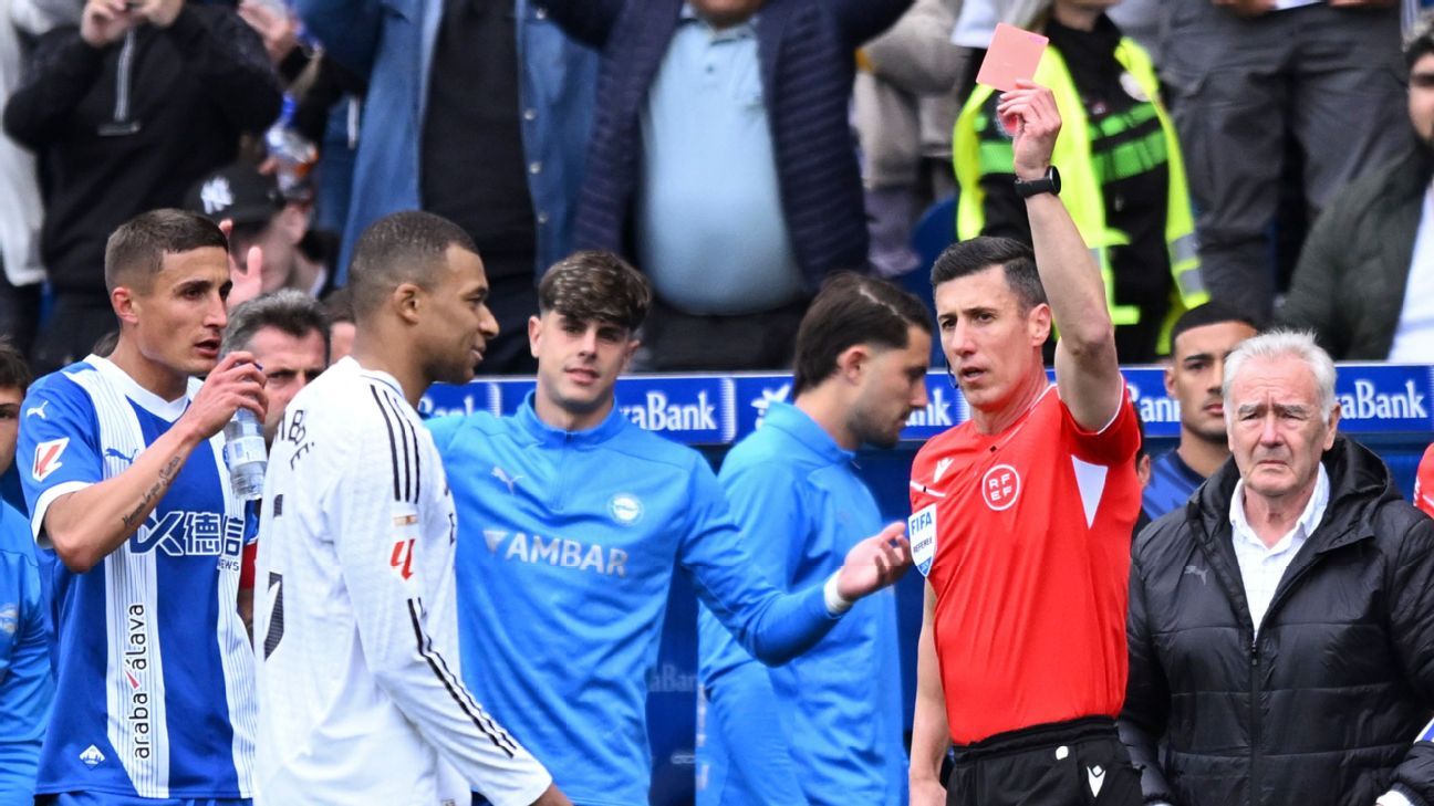 Kylian Mbappé escapes with 1-game ban for red card vs. Alavés