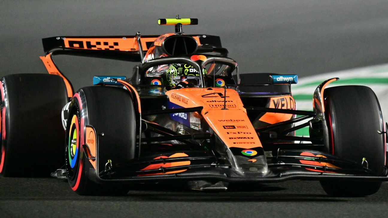 Saudi Arabian GP: Lando Norris tops FP2, Yuki Tsunoda crashes Red Bull