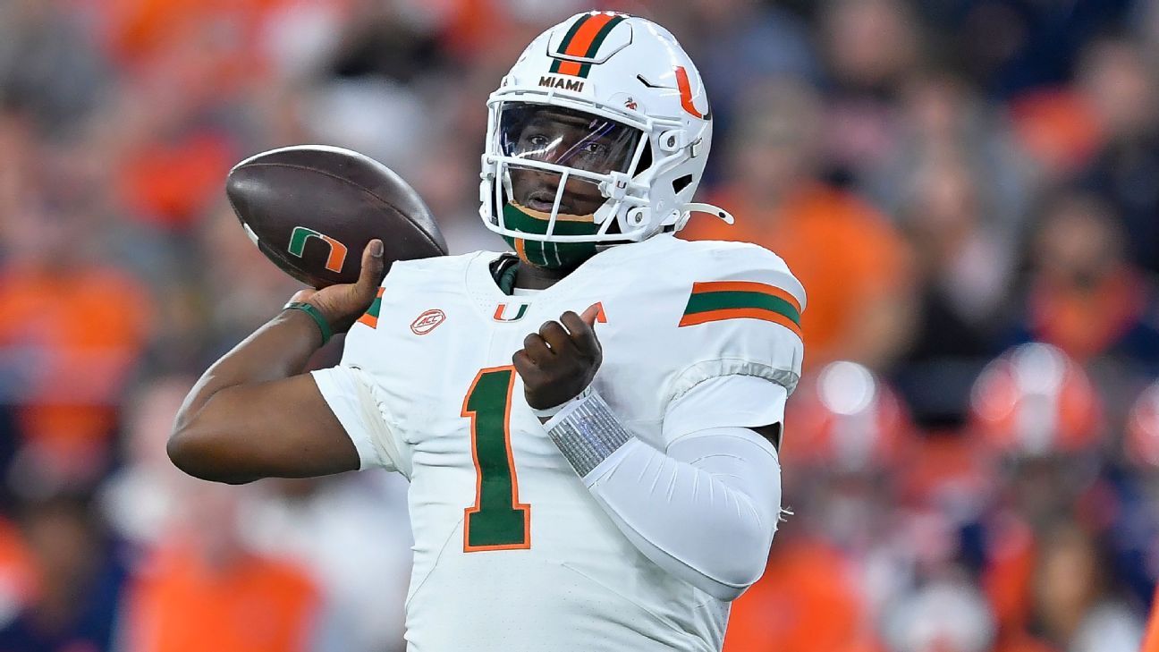 Miami QB Cam Ward huge favorite to be No. 1 pick of NFL draft