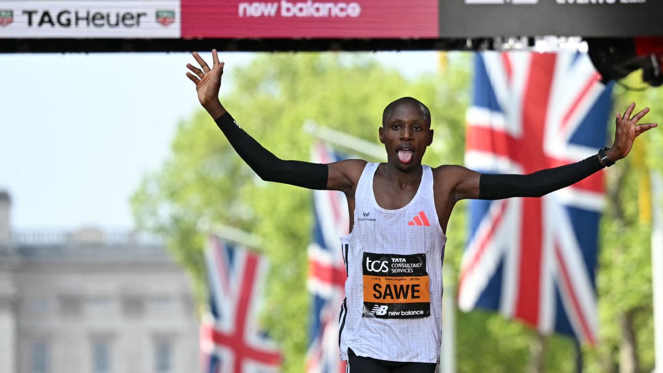 London Marathon 2025: Kenya’s Sabastian Sawe wins men’s race after solo breakaway