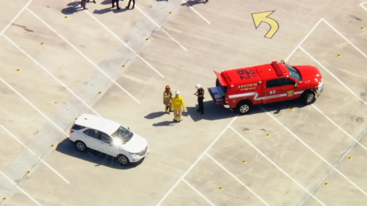 Car catches fire at Disneyland parking structure