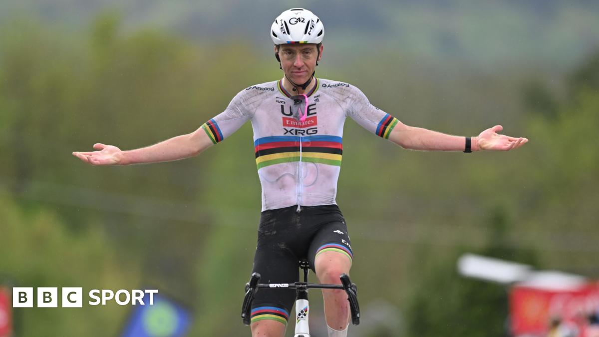Tadej Pogacar overcomes wet conditions to win Fleche Wallonne