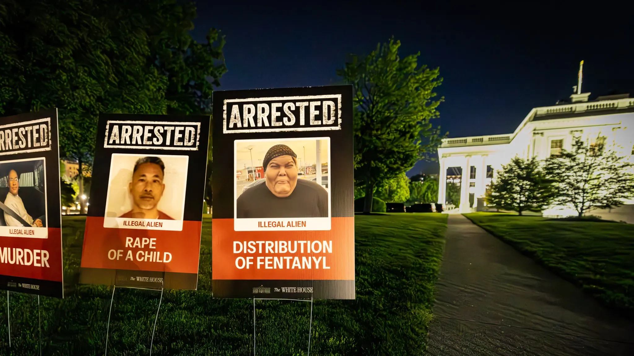 White House displays yard signs of 100 ‘worst illegal immigrant criminals’