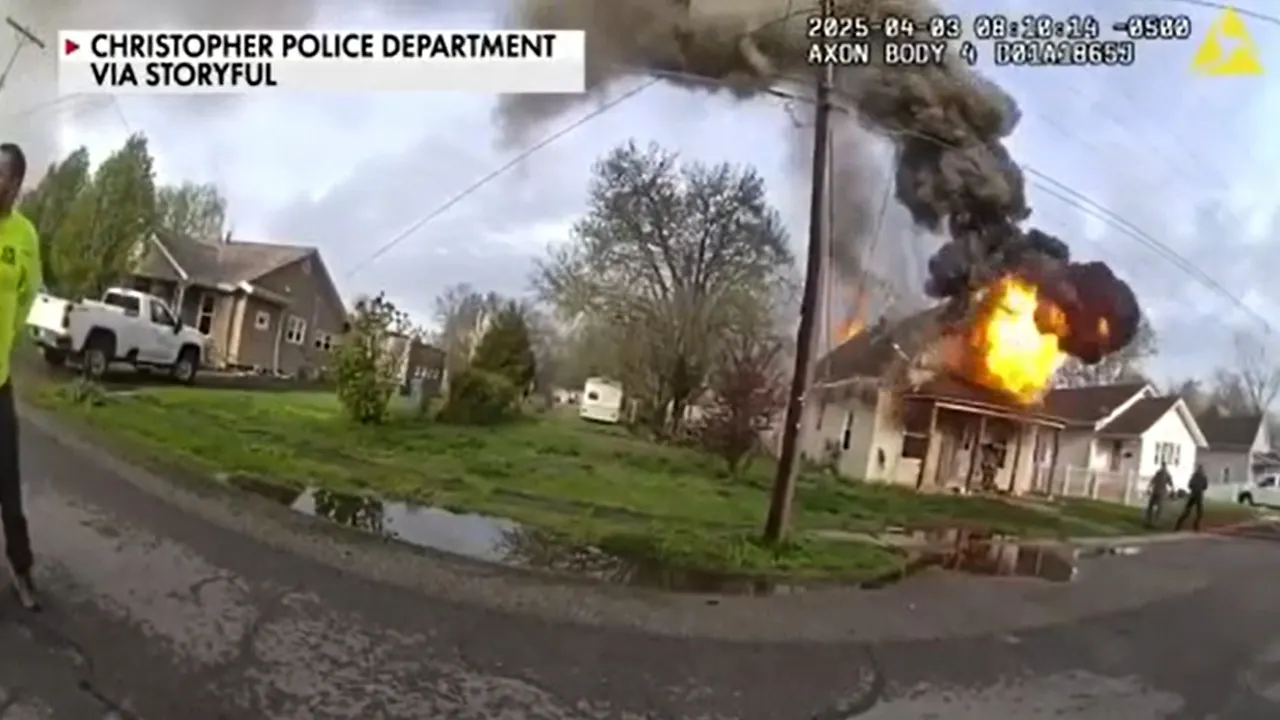 Heroic Illinois police rescue firefighter from rubble of home explosion