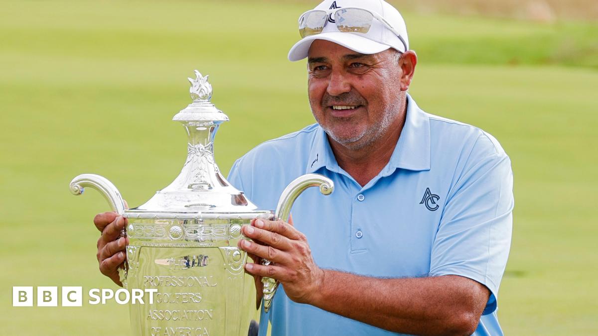 Angel Cabrera wins Senior PGA Championship for second major title in seven days