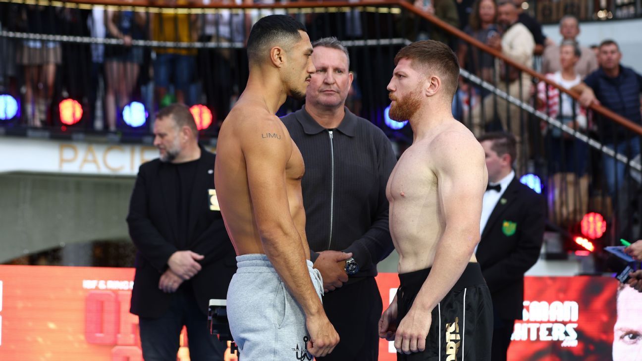 Follow live: Jai Opetaia puts world titles on the line against Claudio Squeo