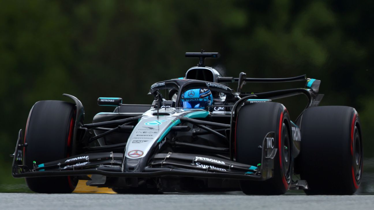 Austrian GP: George Russell tops FP1, Alex Dunne 4th for McLaren