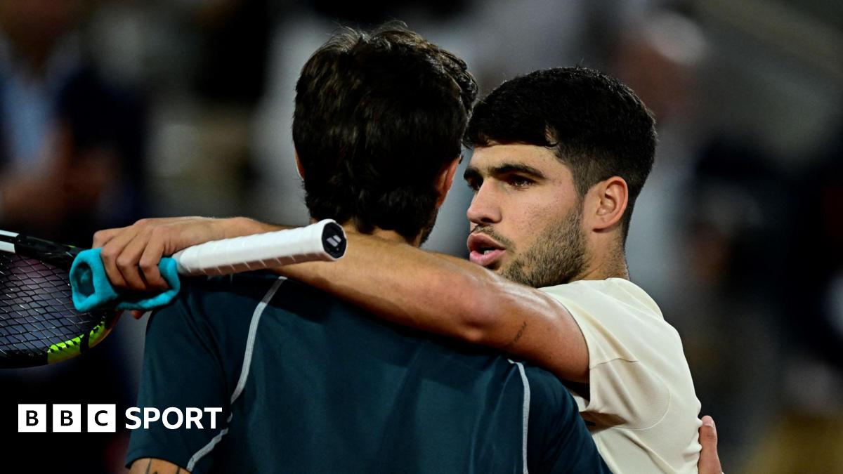 French Open 2025 results: Carlos Alcaraz through to men’s final after Lorenzo Musetti retires injured