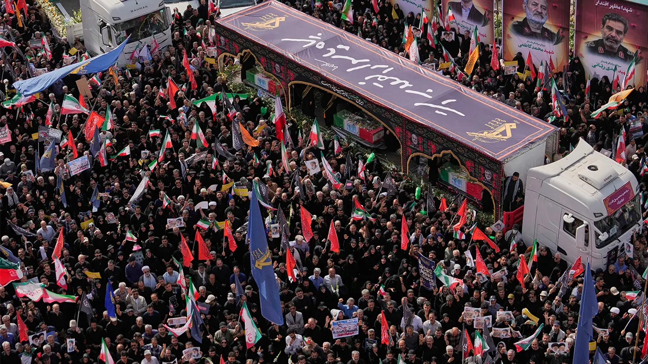 Iran holds funeral for top commanders killed in 12-day war with Israel