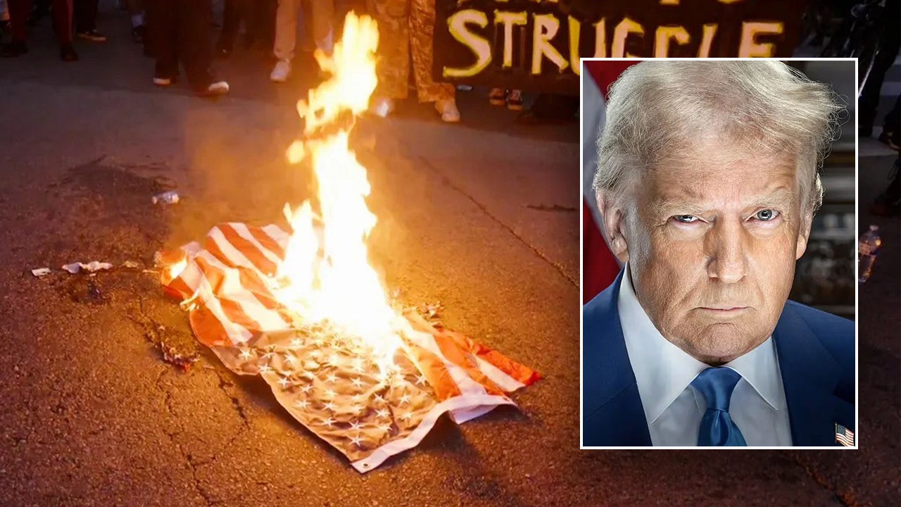 Trump says ‘animals’ at LA protests burning American flags could face jail time