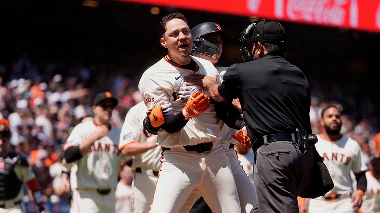 Benches empty as tensions flare in Marlins’ sweep of Giants