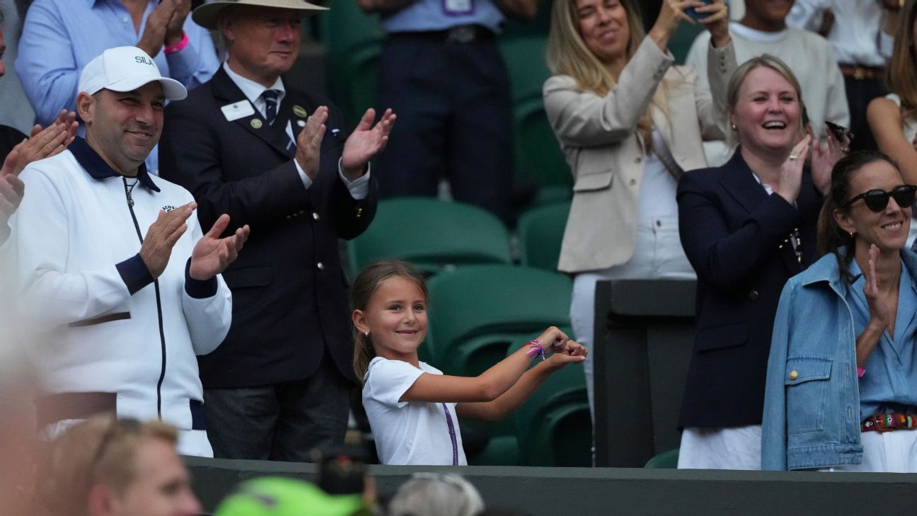 Djokovic’s daughter steals show at Wimbledon with victory dance