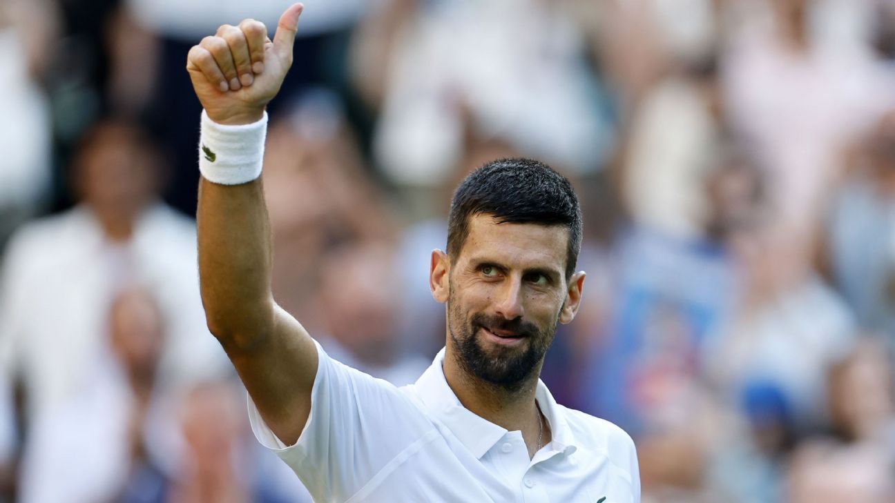 Novak Djokovic reaches men’s-record 14th Wimbledon semifinal
