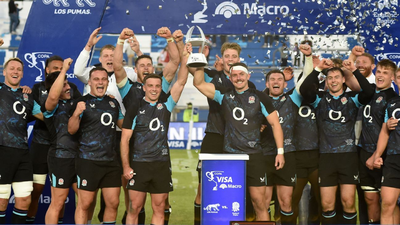 England beat Argentina with late try to claim series win