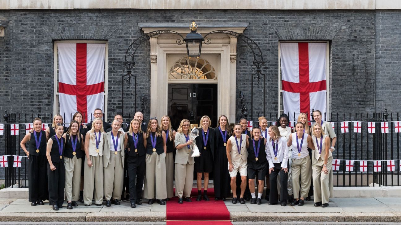 Lionesses return to England after Euro 2025 triumph – in pictures