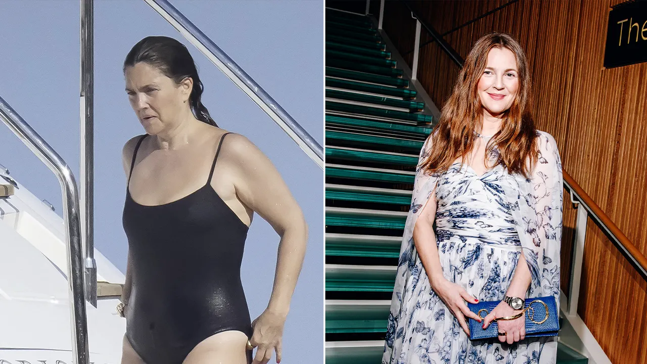 Drew Barrymore enjoys St. Tropez vacation in black one-piece swimsuit