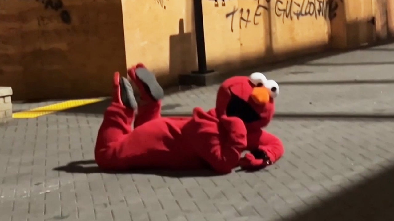 Elmo-costumed individual confronts Antifa at Portland ICE encampment