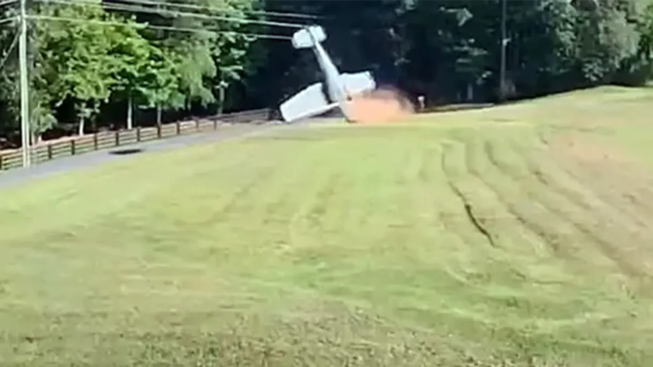 Home camera captures Cessna plane flip in South Carolina backyard landing