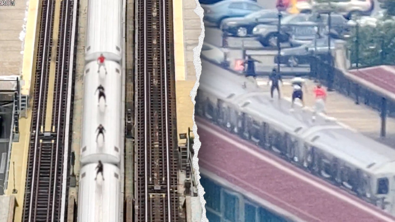 Drone catches teens subway surfing in New York City