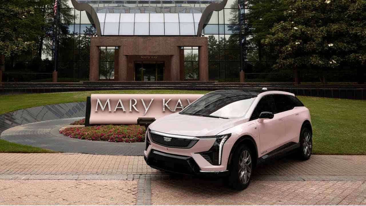 Mary Kay’s iconic pink Cadillac goes electric with Cadillac Optiq