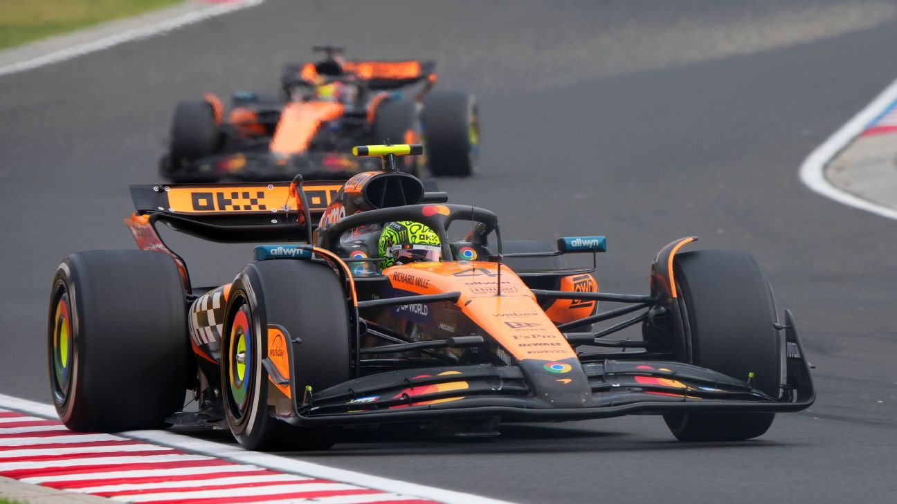 Hungarian GP: Lando Norris leads dominant McLaren 1-2