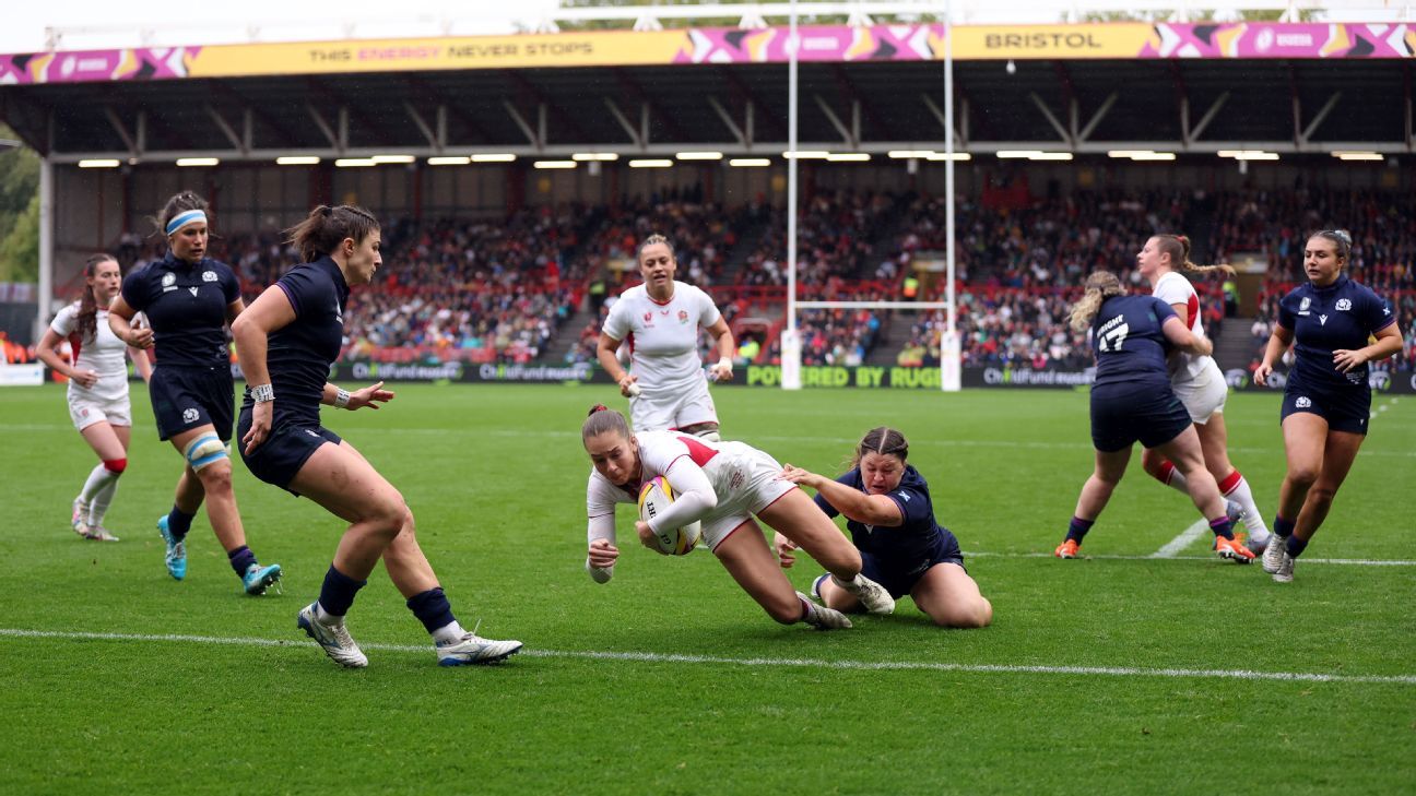 England down Scotland, set up France Women’s Rugby World Cup semifinal clash