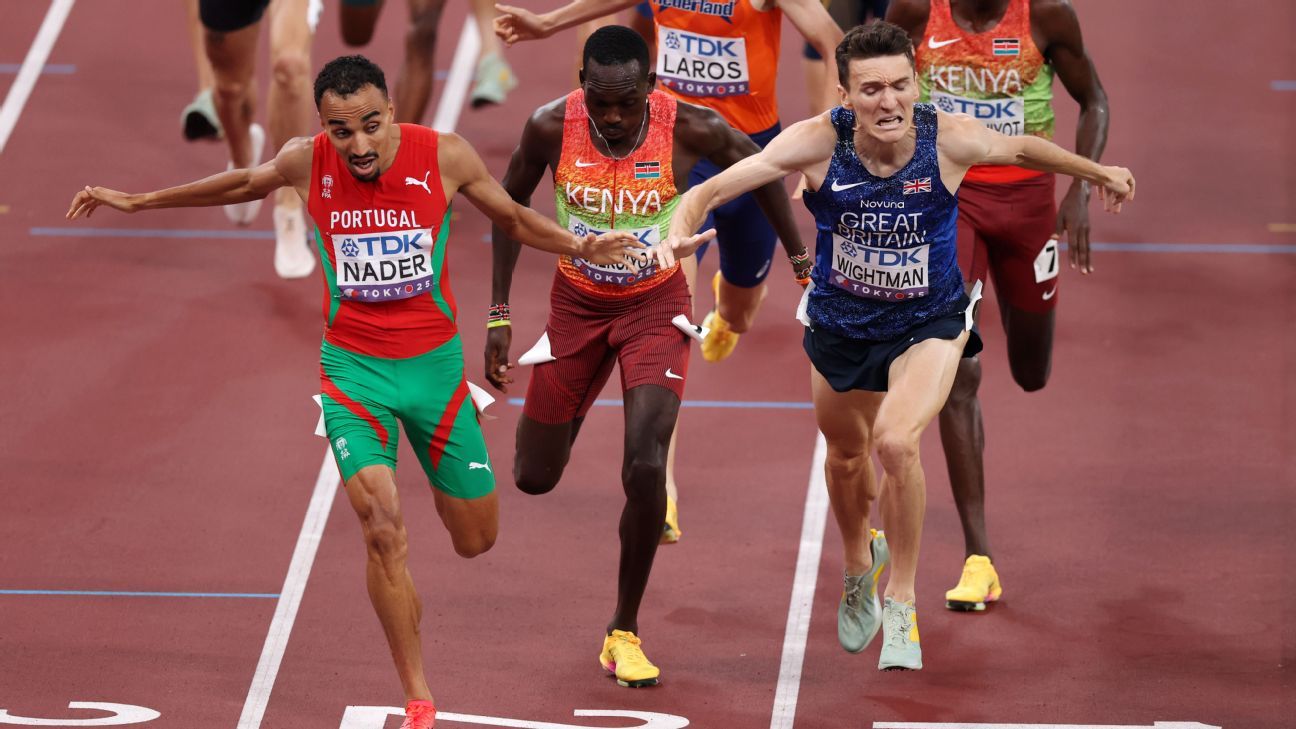World Athletics Championships: Wightman pipped to 1500m title as Kerr injured