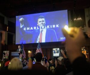 Supporters gather at Turning Point USA headquarters to honor Kirk