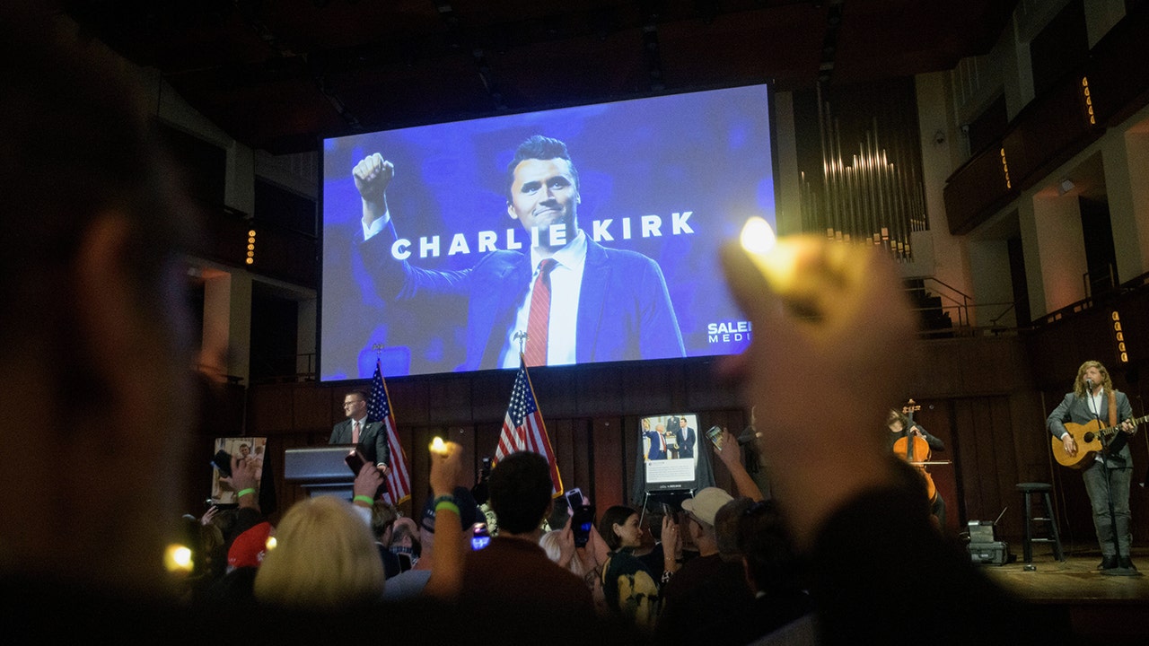 Supporters gather at Turning Point USA headquarters to honor Kirk
