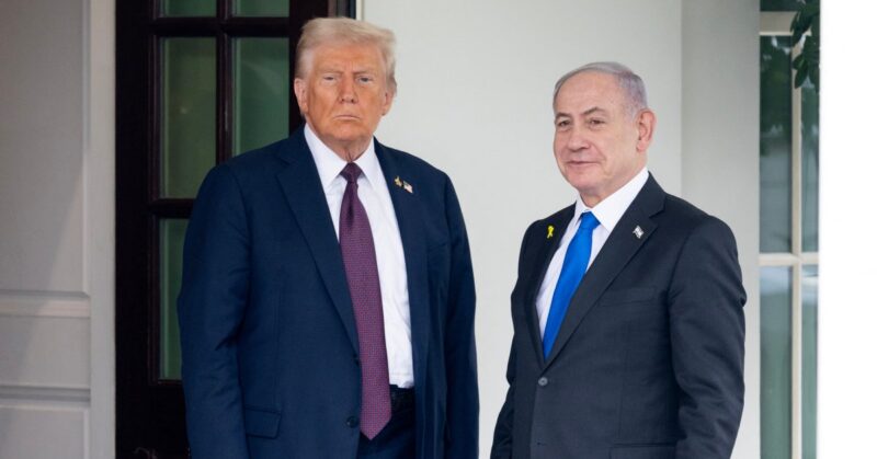 Protesters Unveil Drawing of Trump and Netanyahu in Tel Aviv