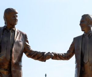 Statue of Trump and Epstein placed near U.S. Capitol