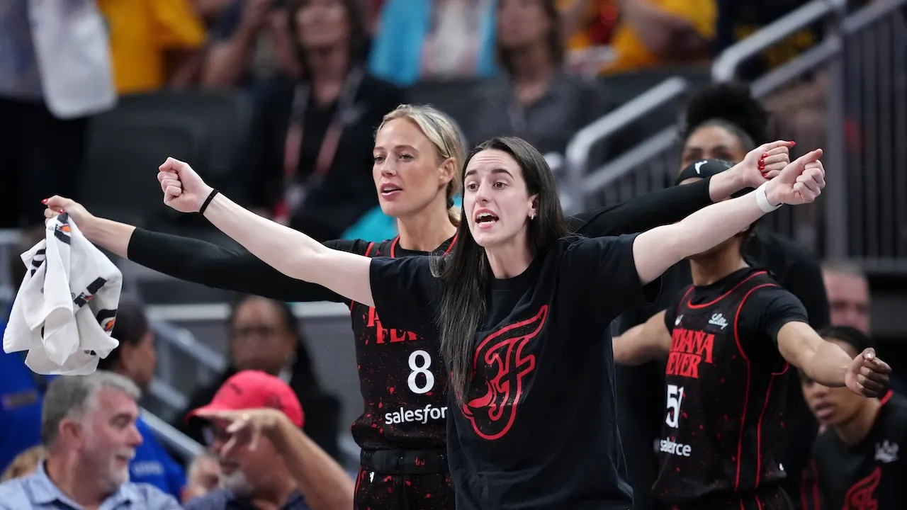 Sidelined Clark and Cunningham protest officials in Fever playoff win