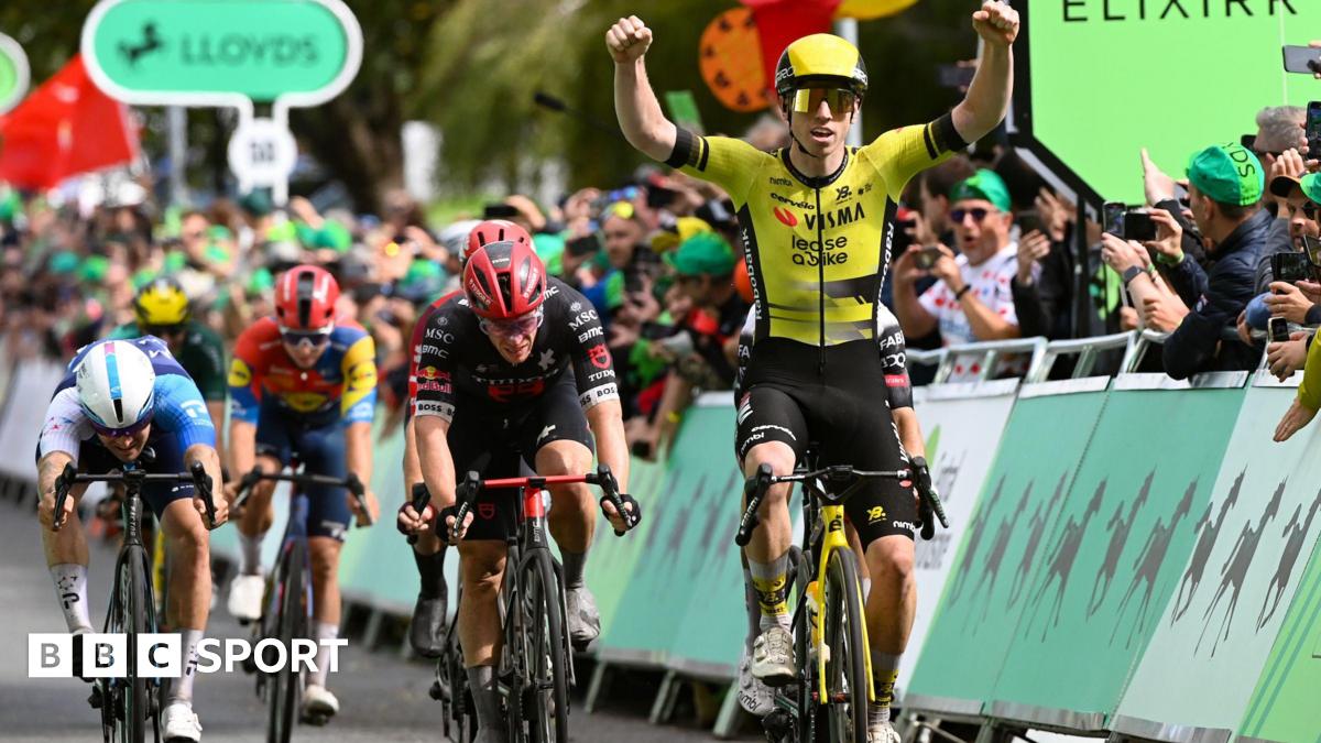 Tour of Britain: Matthew Brennan wins sprint finish on stage three as Geraint Thomas off the pace