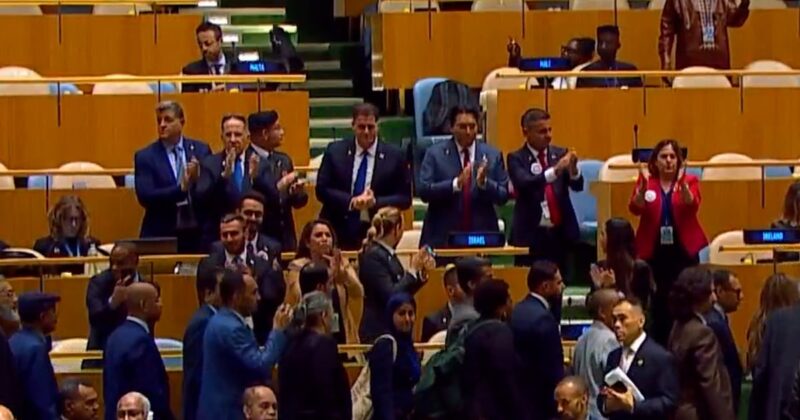 U.N. delegates walk out before Netanyahu speech