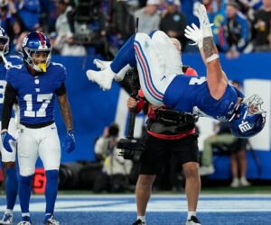 NFL news: Giants’ Cam Skattebo flips after first home TD