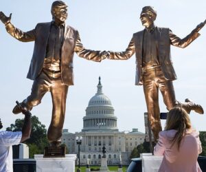 New Statue of Trump and Epstein Appears in Washington, D.C.