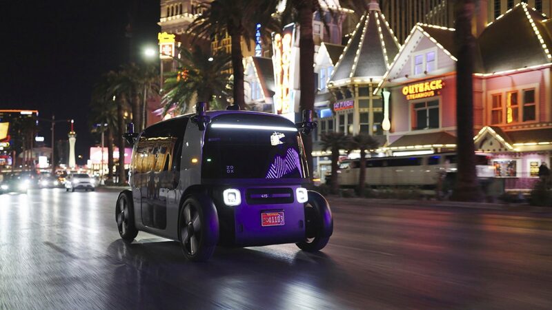 Las Vegas Strip gets free driverless taxi service from Amazon’s Zoox