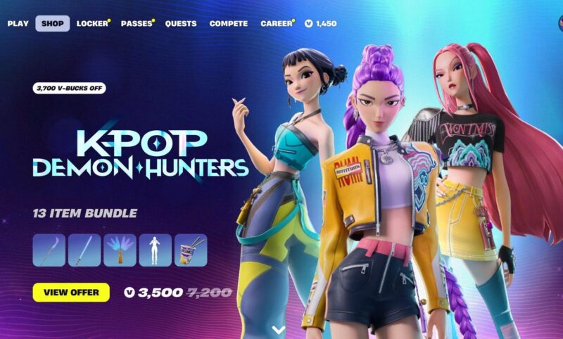 Here Are The ‘Fortnite’ KPop Demon Hunters Skins And Cosmetics Prices