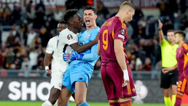 Lille keeper saves 3 Roma penalties in wild Europa League sequence