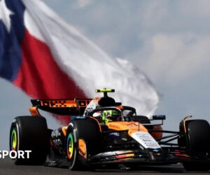 US Grand Prix: Lando Norris sets pace in only practice session in Austin