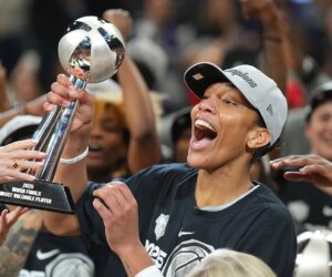 Bam Adebayo celebrates A’ja Wilson’s WNBA Finals win