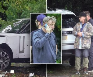 Alec Baldwin pictured at Hamptons car crash
