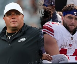 NFL news: Eagles’ ‘Big Dom’ DiSandro visits Giants’ Cam Skattebo with food